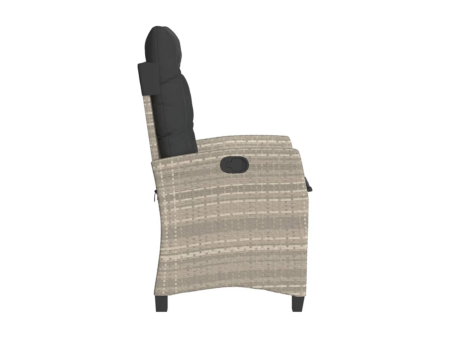 Chaise inclinable de jardin coussins gris clair résine tressée REO31315