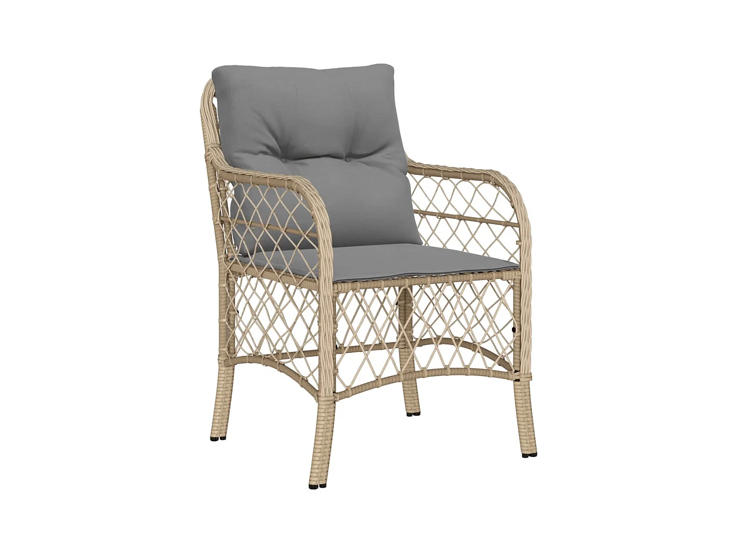 Chaises de jardin avec coussins lot de 2 mélange beige rotin REO13817