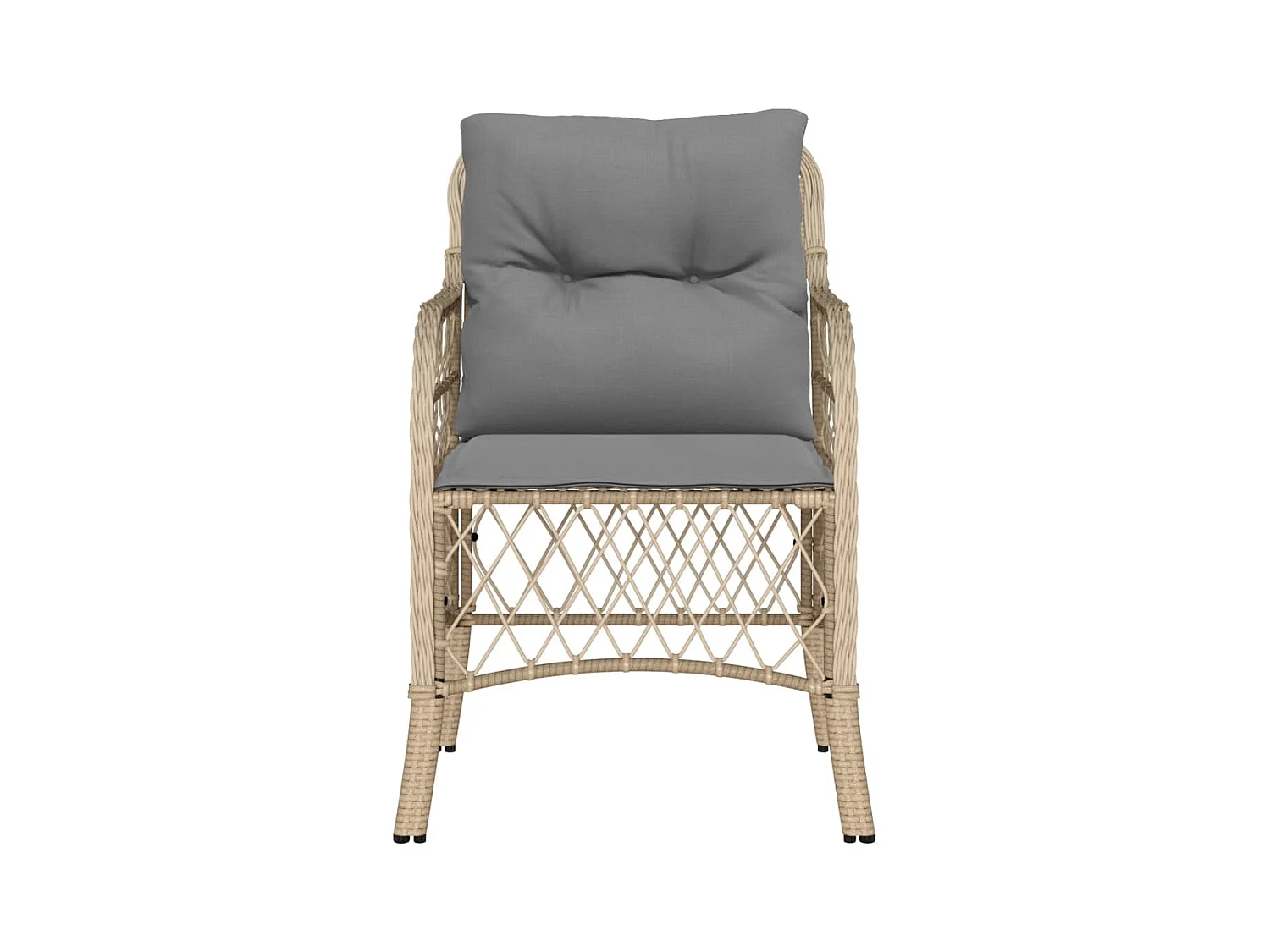Chaises de jardin avec coussins lot de 2 mélange beige rotin REO13817