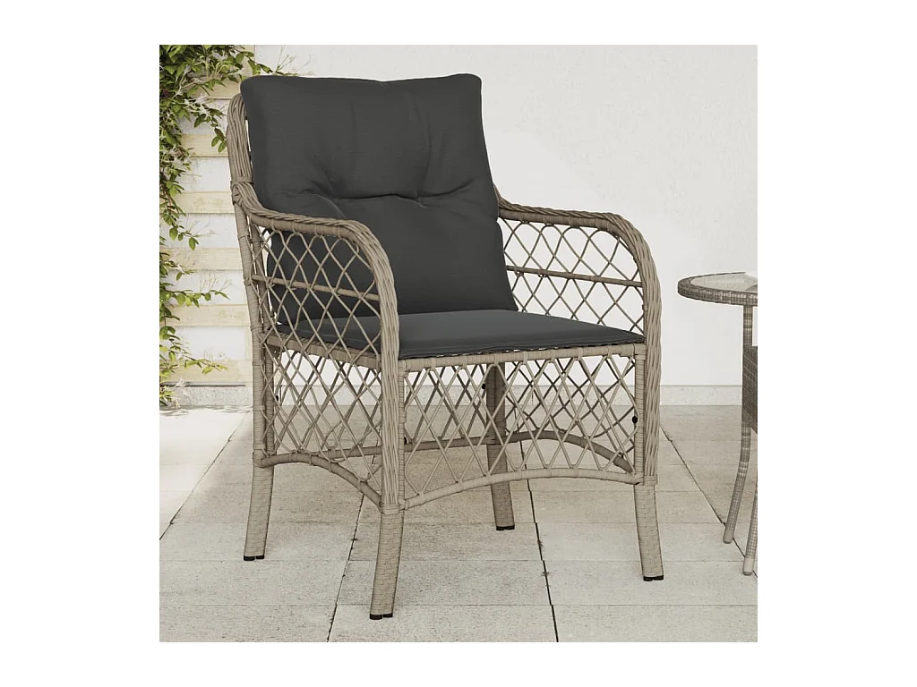 Chaises de jardin coussins lot de 2 gris clair résine tressée REO95733