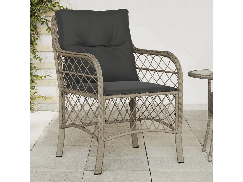 Chaises de jardin coussins lot de 2 gris clair résine tressée REO95733