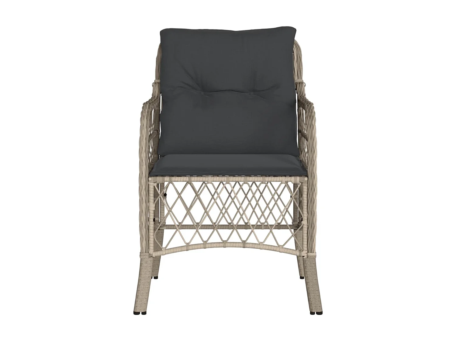 Chaises de jardin coussins lot de 2 gris clair résine tressée REO95733