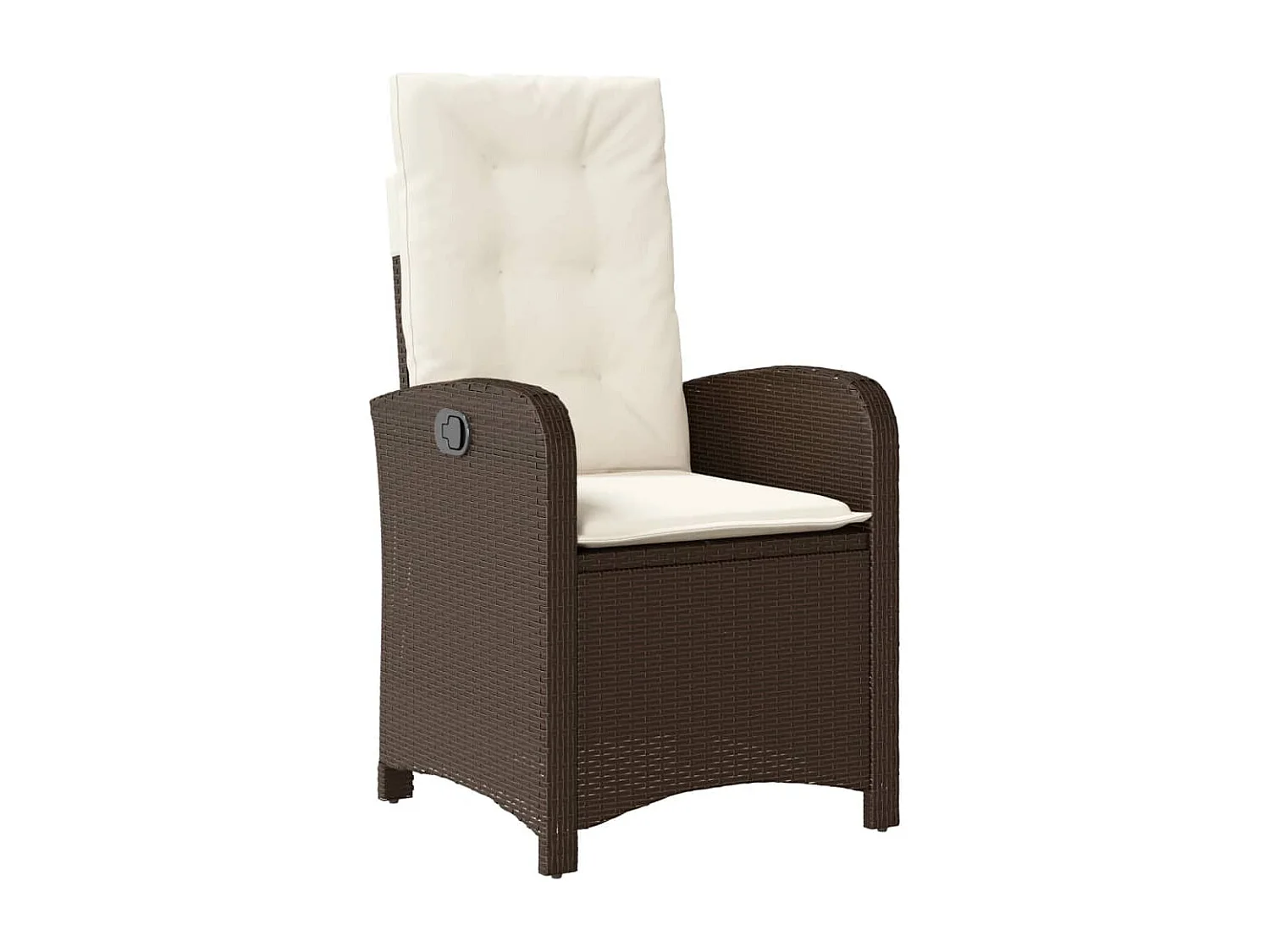 Chaises inclinables de jardin lot de 2 et coussins marron rotin REO90232