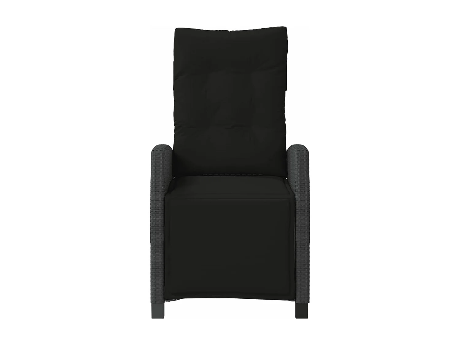 Cadeiras jardim reclináveis 2 pcs c/ apoio de pés vime PE preto PT392192