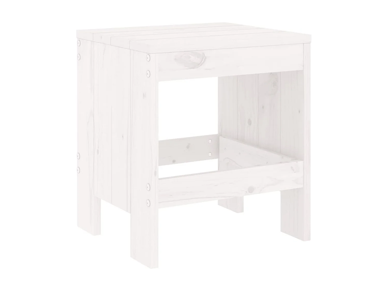Tabourets de jardin 2 pcs blanc 40x36x45 cm bois massif de pin REO55117