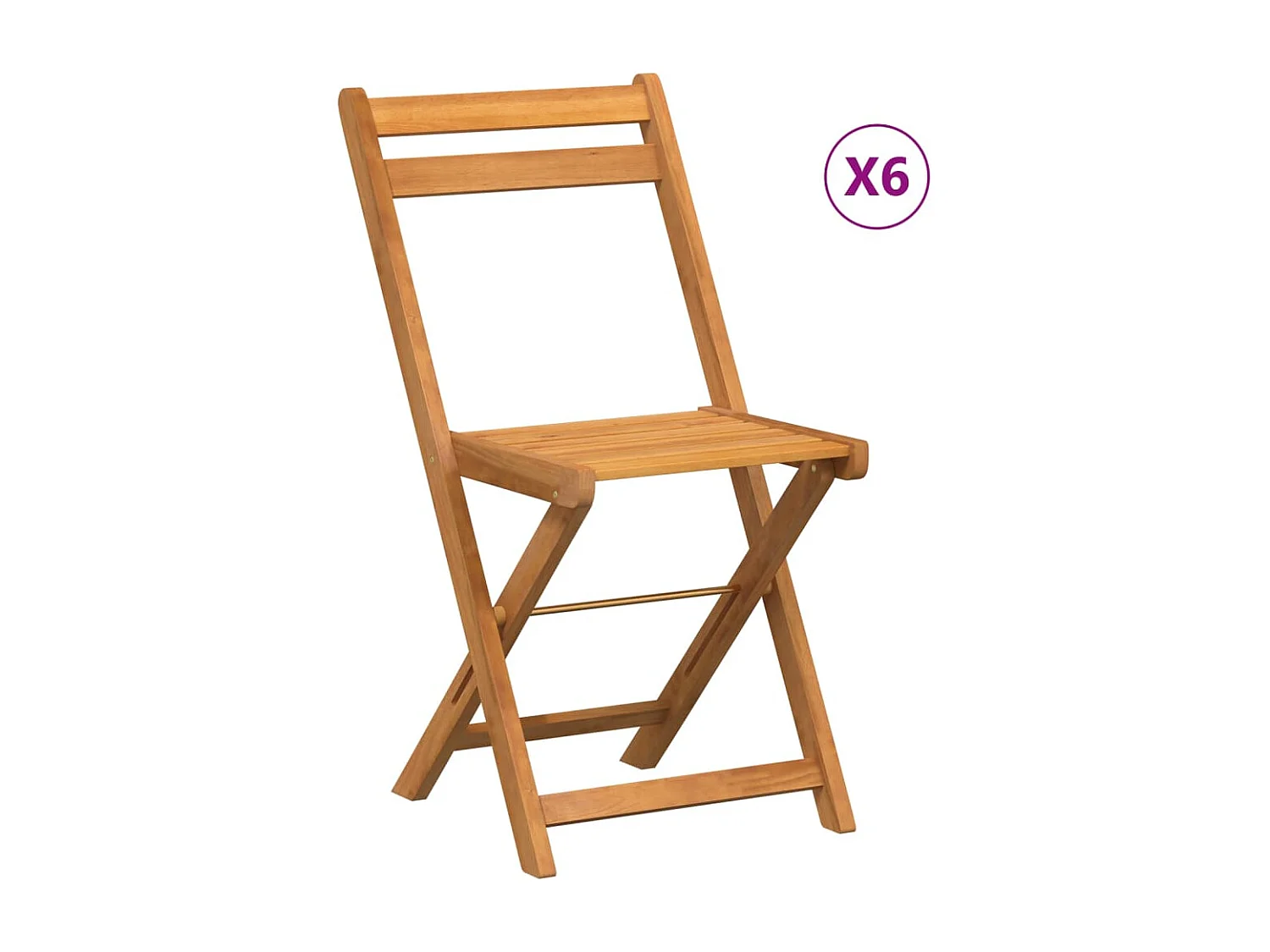 Chaises de bistrot pliantes lot de 6 bois d'acacia solide REO42938
