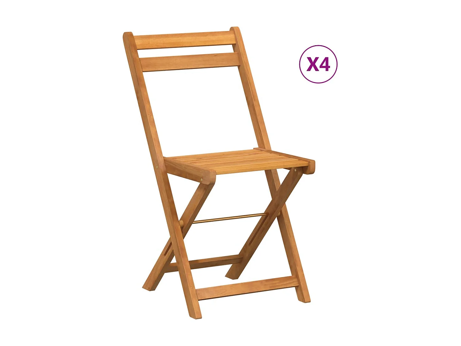 Chaises de bistrot pliantes lot de 4 bois d'acacia solide REO76061