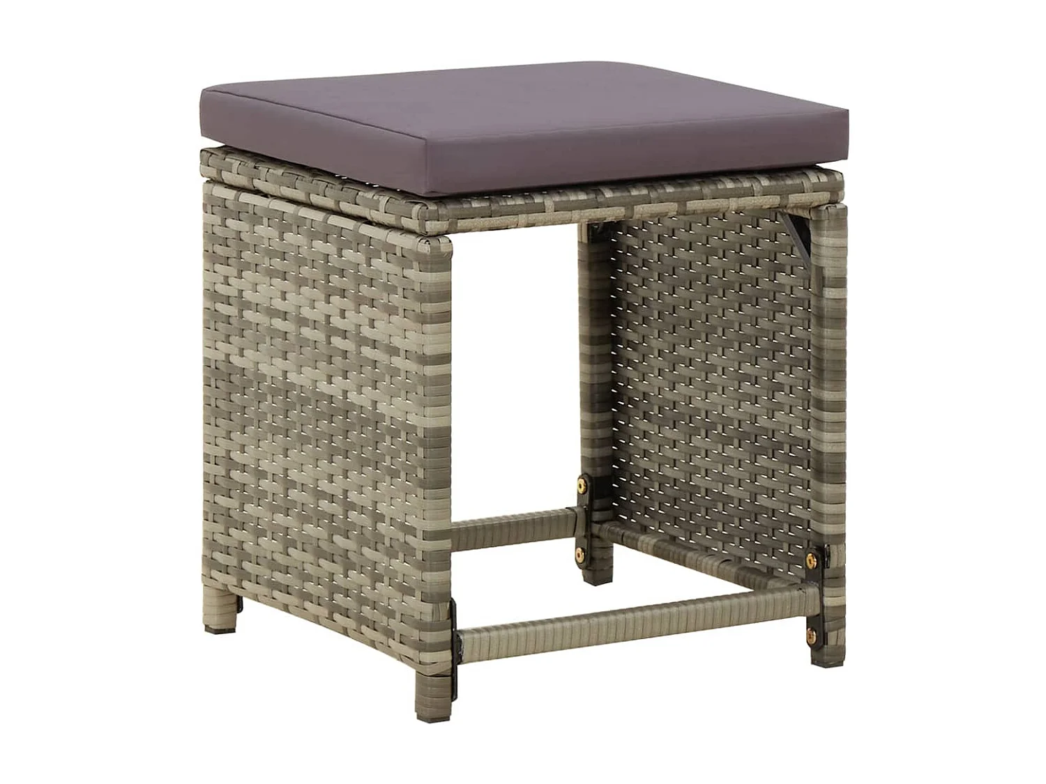 Tuinkrukken 4 st met kussens poly rattan grijs NL97138