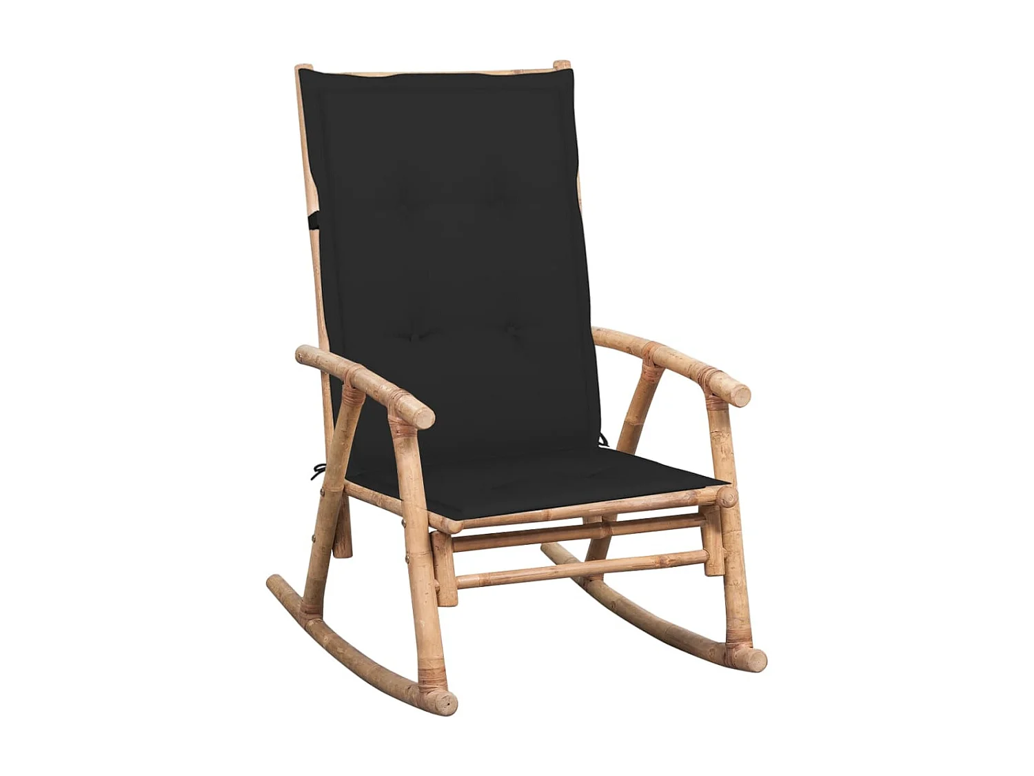 Chaise à bascule de jardin avec coussin Bambou REO38869