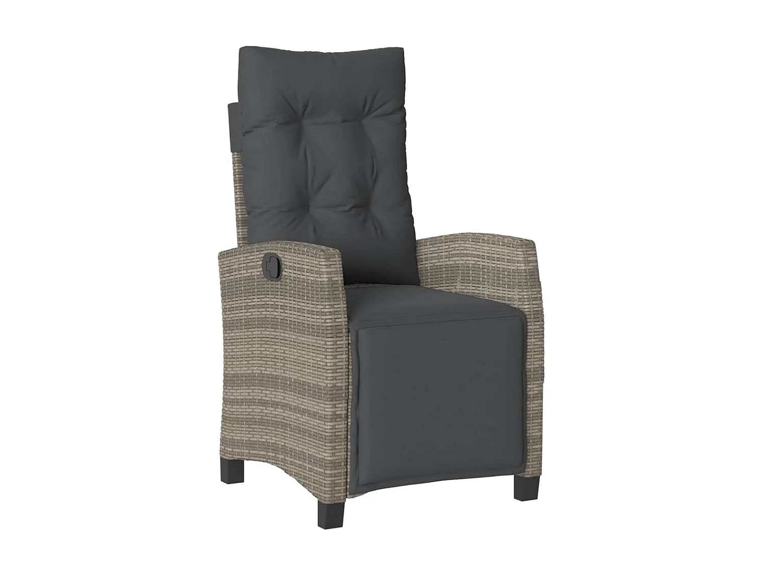 Chaises inclinables de jardin lot de 2 et repose-pied rotin REO19004