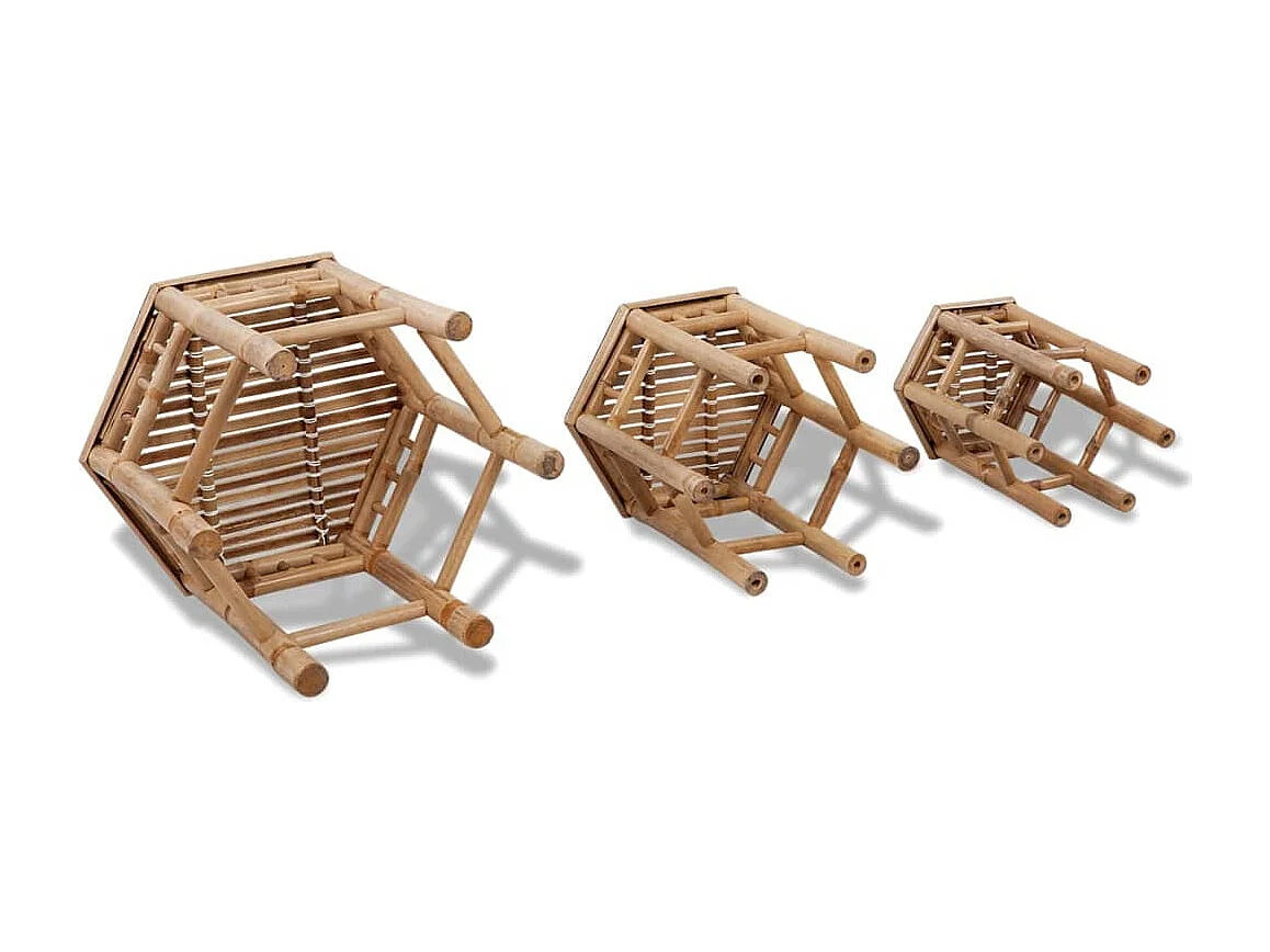 Tabourets de jardin 3 pcs Bambou REO85190