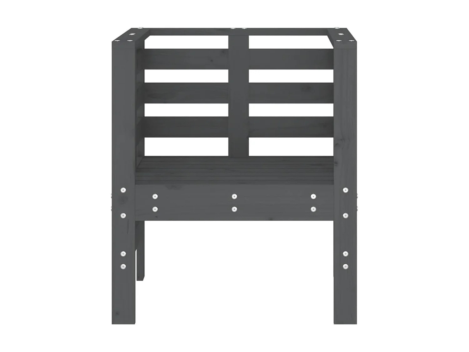 Chaises de jardin lot de 2 gris 61,5x53x71cm bois de pin massif REO13302