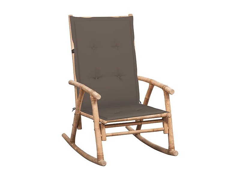 Chaise à bascule de jardin avec coussin Bambou REO72156