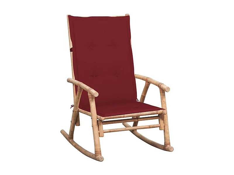 Chaise à bascule de jardin avec coussin Bambou REO67089