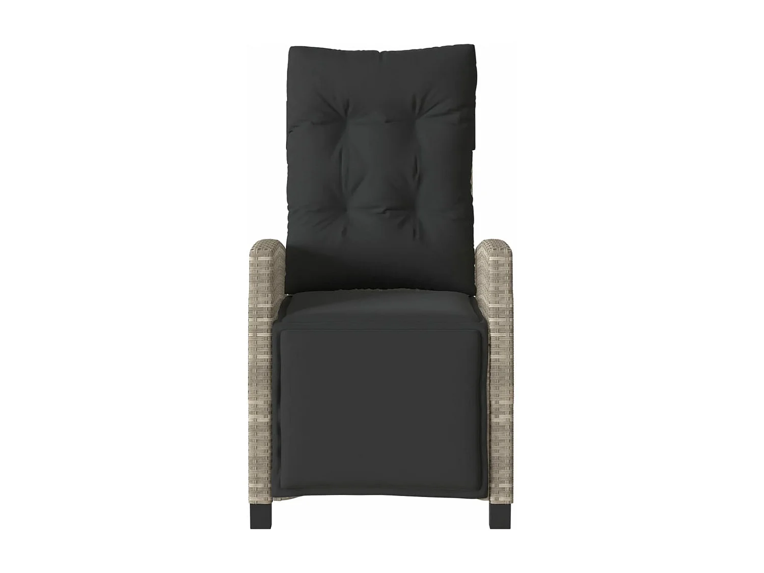 Chaise inclinable de jardin avec repose-pied gris clair rotin REO62909