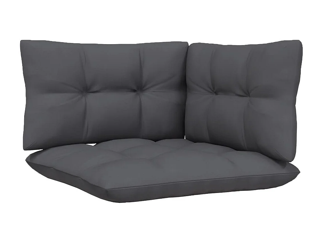 Canapé 3 places de jardin avec coussins anthracite Bois de pin REO69102