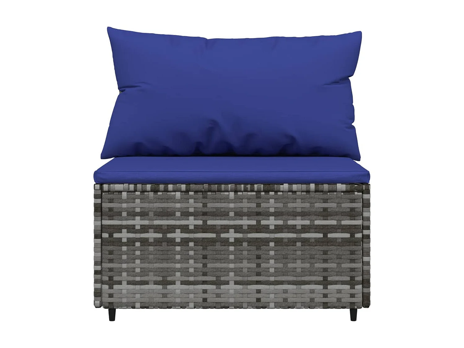 Tuinmiddenbank met kussens poly rattan grijs NL511477