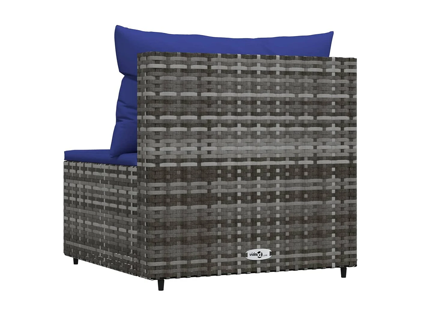 Tuinmiddenbank met kussens poly rattan grijs NL511477