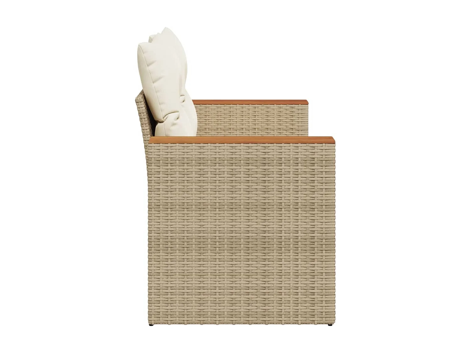 Canapé de jardin avec coussins 2 places beige résine tressée REO48574