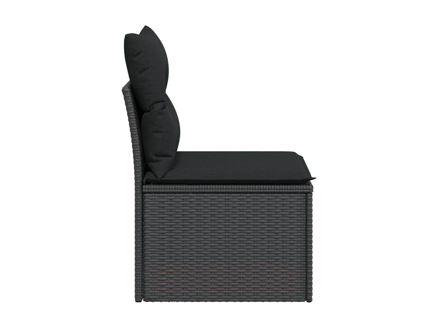 Canapé de jardin sans accoudoirs coussins noir résine tressée REO43014