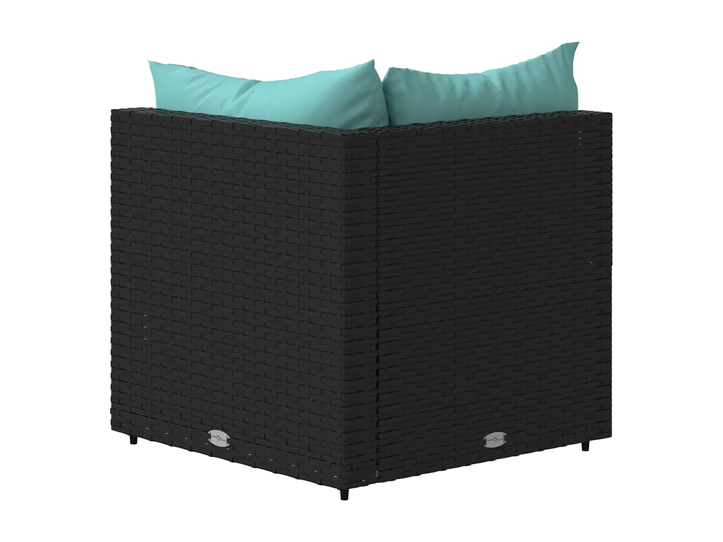 Tuinhoekbank met kussens poly rattan zwart NL124909