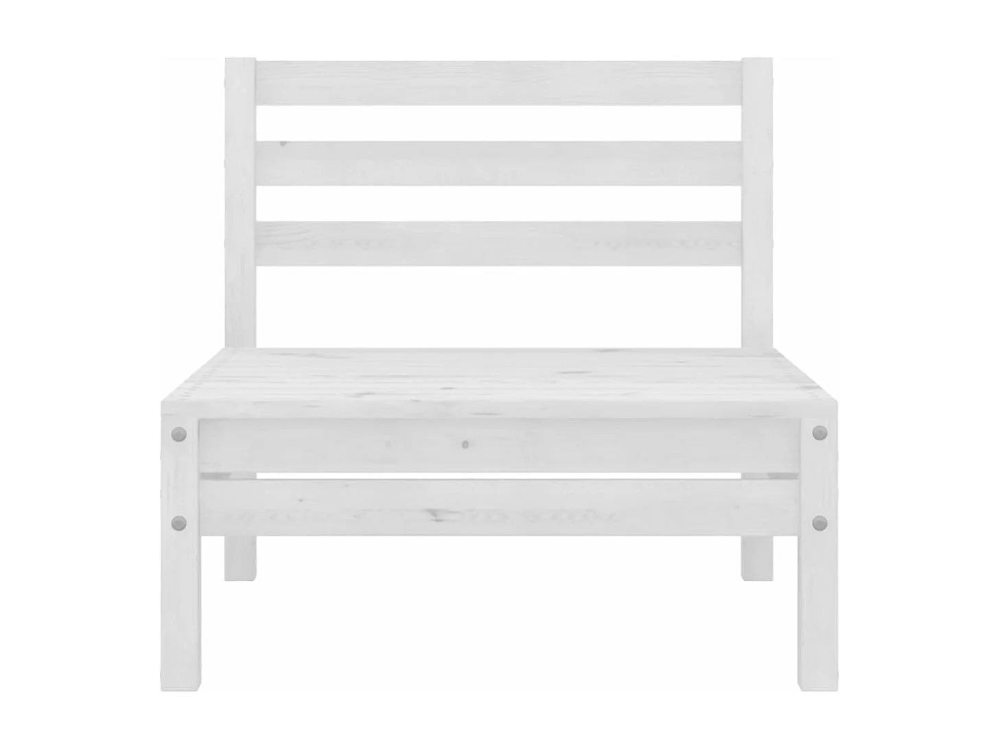 Canapés centraux de jardin 4 pcs Blanc Bois de pin massif REO98227