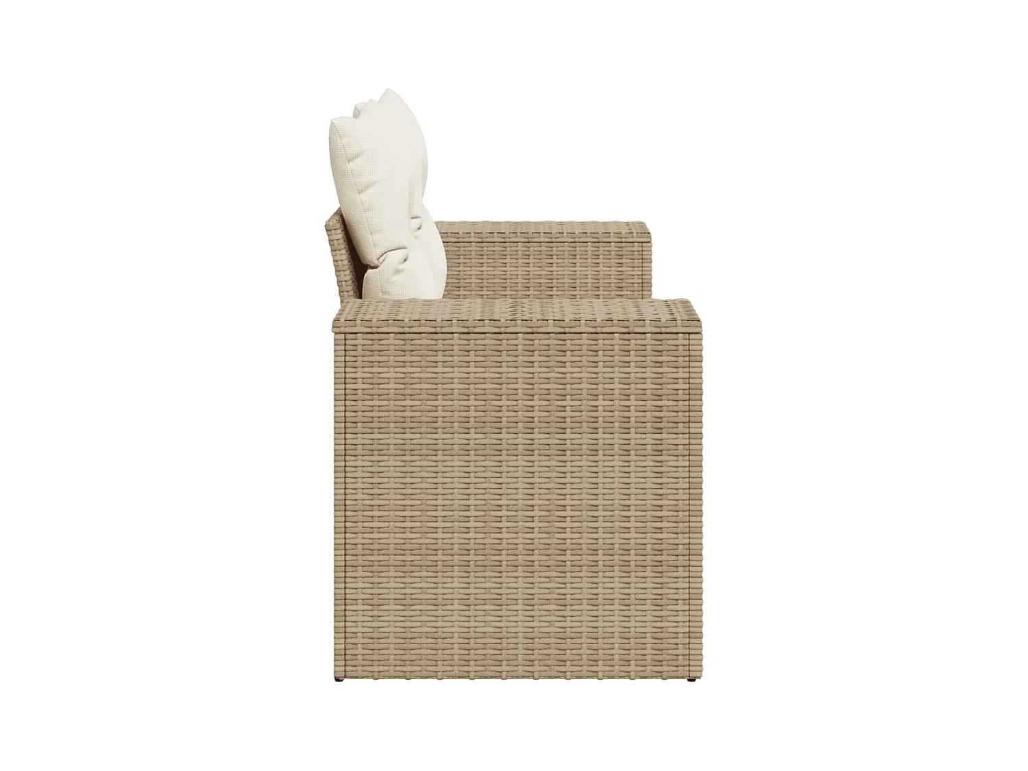 Canapé de jardin avec coussins 2 places beige résine tressée REO58780