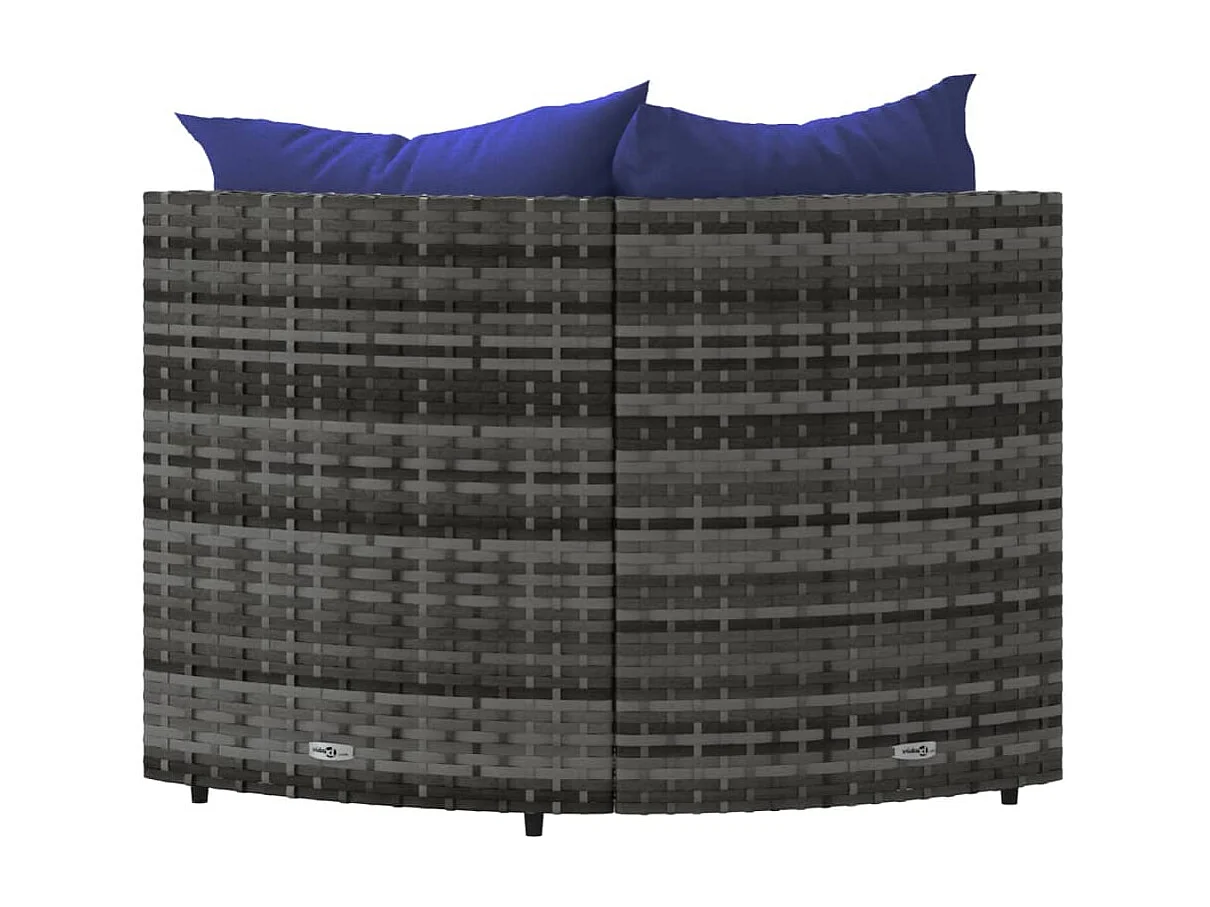 Canapés d'angle de jardin et coussins 2 pcs gris résine tressée REO20444