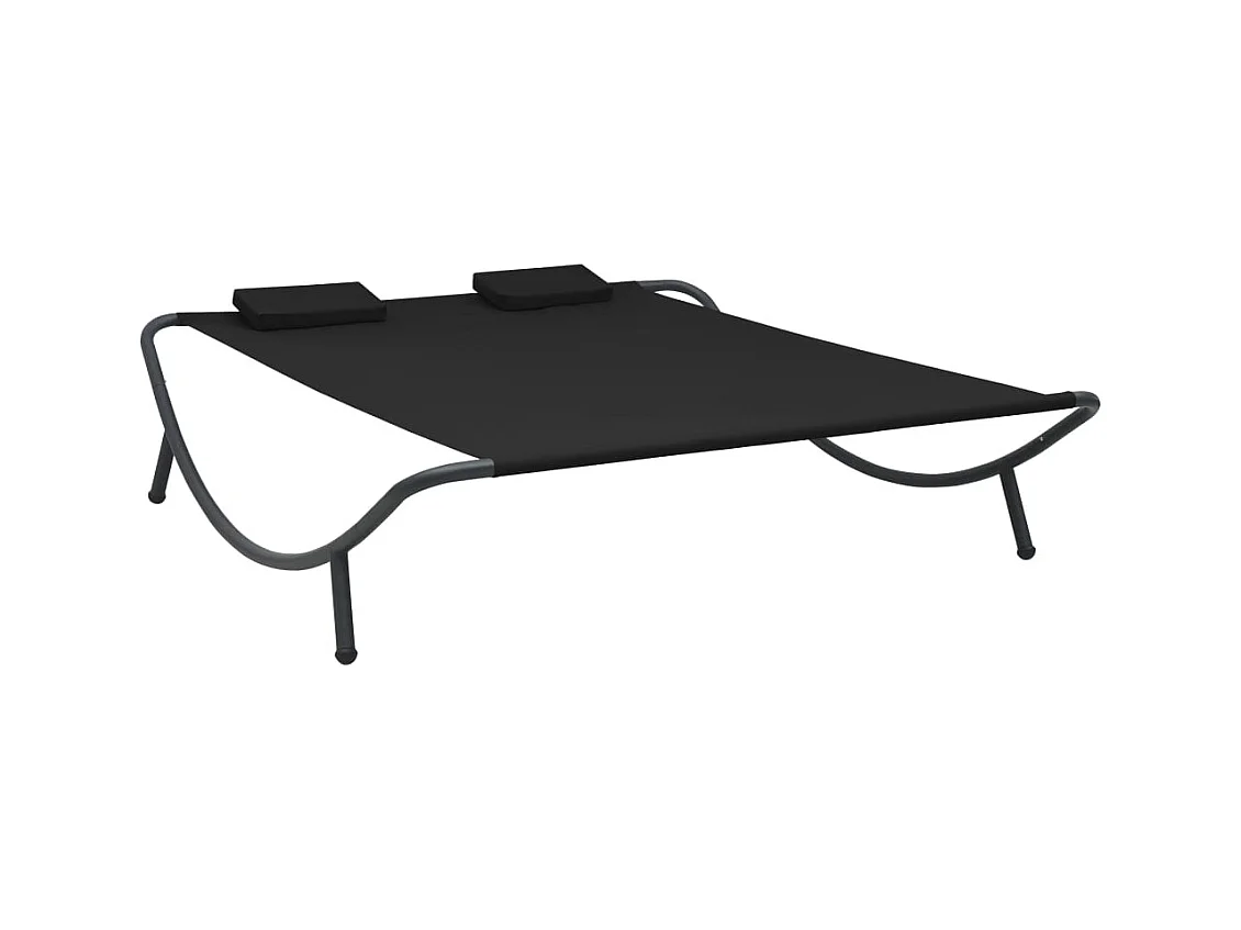 Canapé de jardin Tissu Noir REO90941