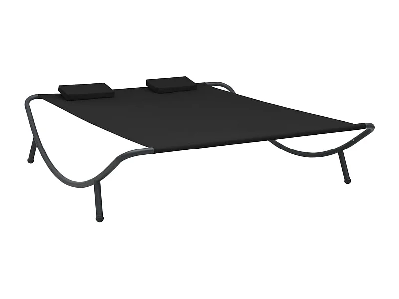 Canapé de jardin Tissu Noir REO90941