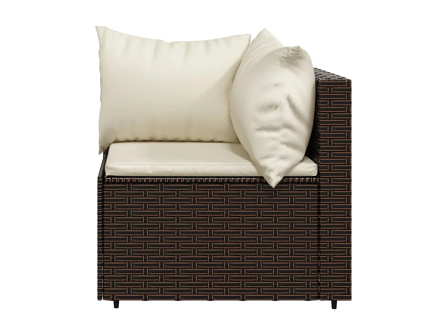 4-delige Loungeset met kussens poly rattan bruin NL841674