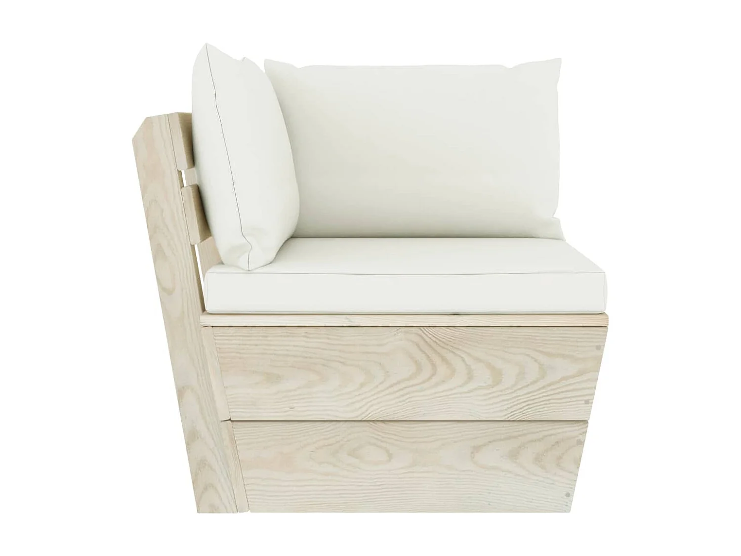 Sofá de palets de jardín 2 plazas con cojines madera de abeto KOW89539