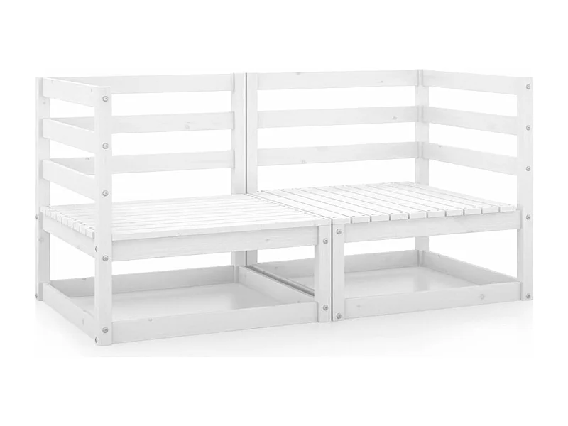 Tuinhoekbanken 2 st massief grenenhout wit NL810111