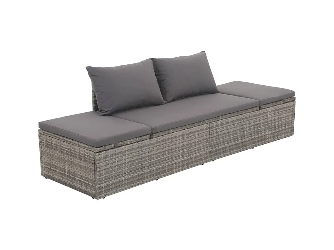 Canapé de jardin Gris 195x60 cm Résine tressée REO19729