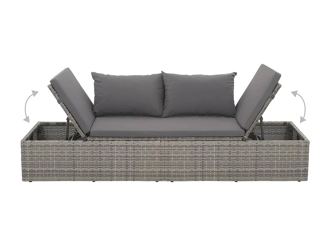 Canapé de jardin Gris 195x60 cm Résine tressée REO19729