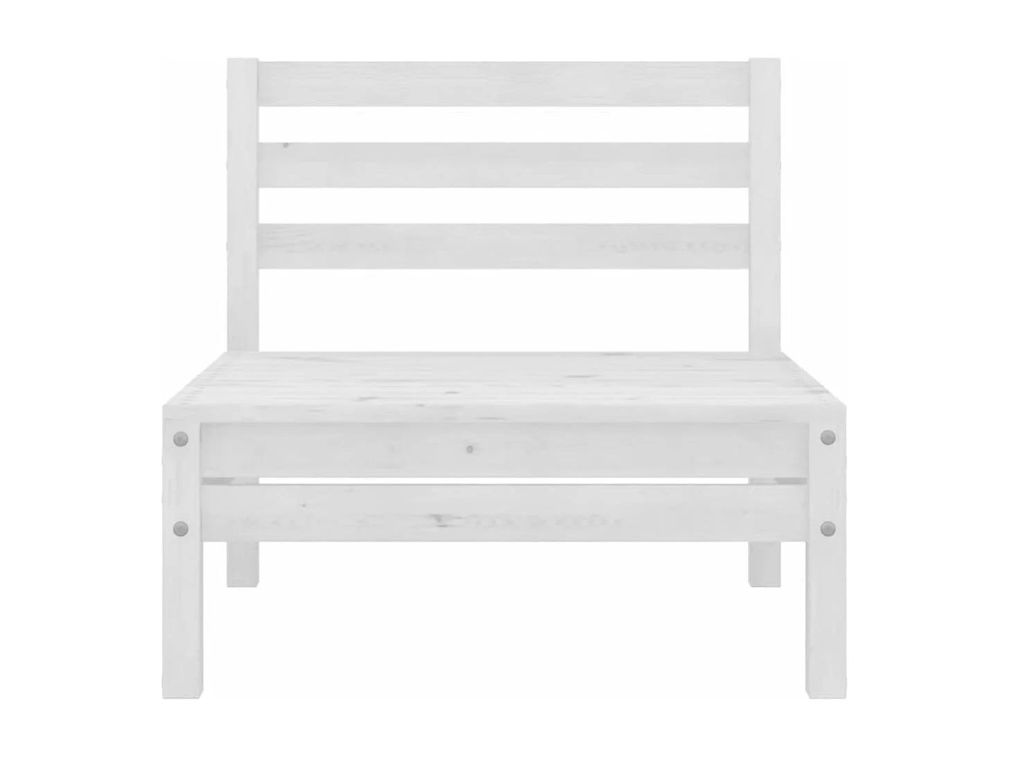 Canapé à 2 places de jardin Blanc Bois de pin solide REO59180