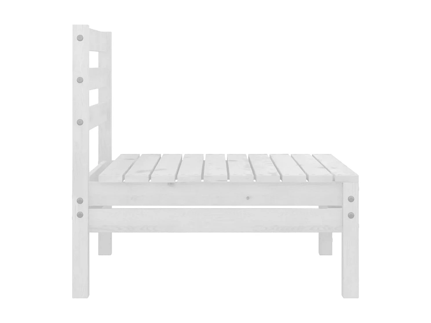 Canapé à 2 places de jardin Blanc Bois de pin solide REO59180