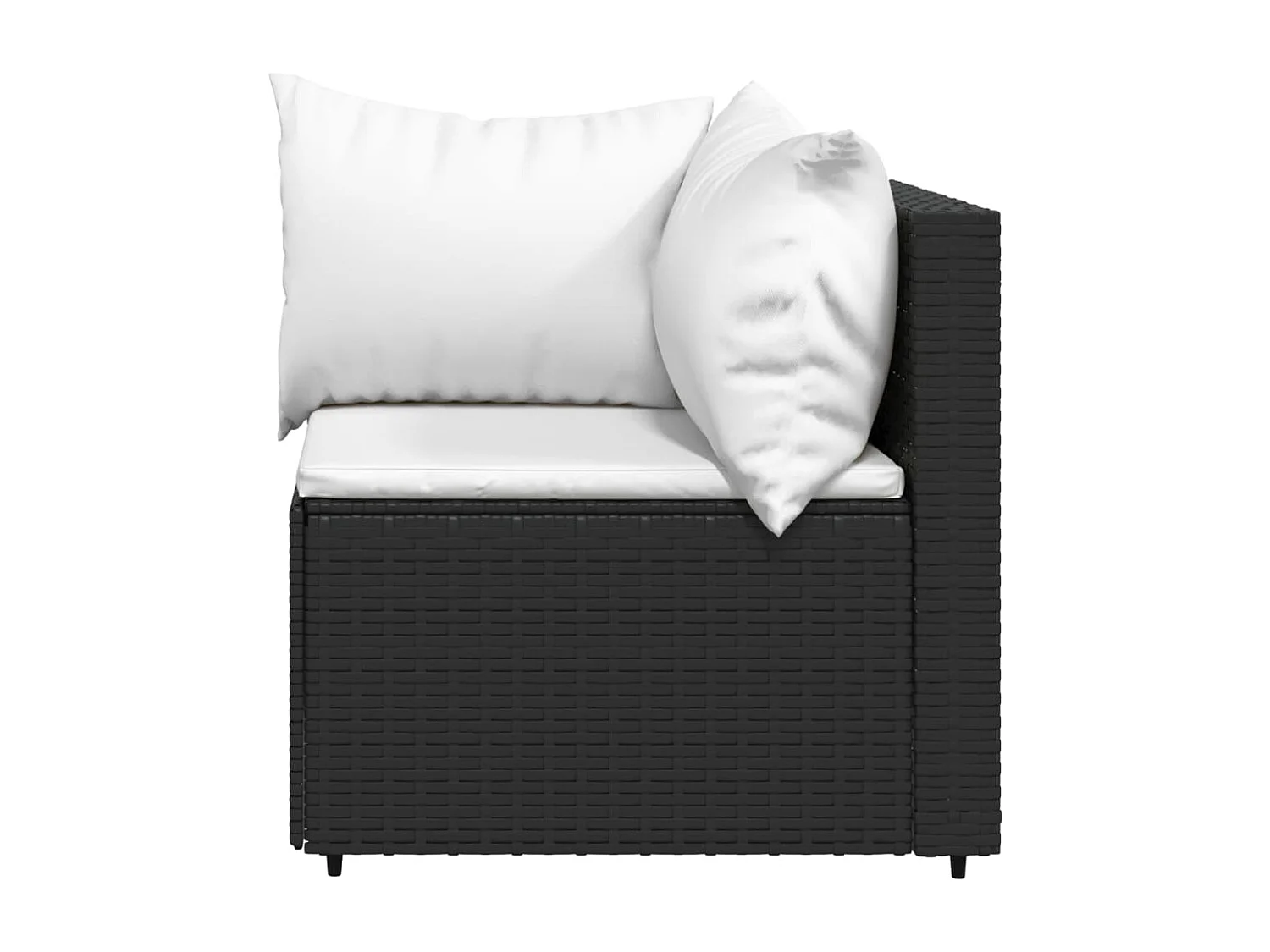 Canapés d'angle de jardin et coussins 2pcs Noir Résine tressée REO39276