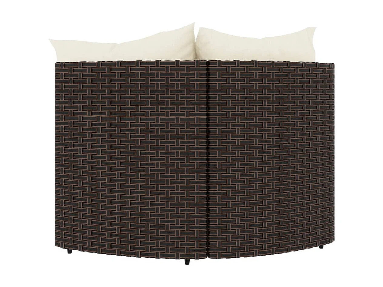 Canapés d'angle de jardin et coussins2pcs marron résine tressée REO67500