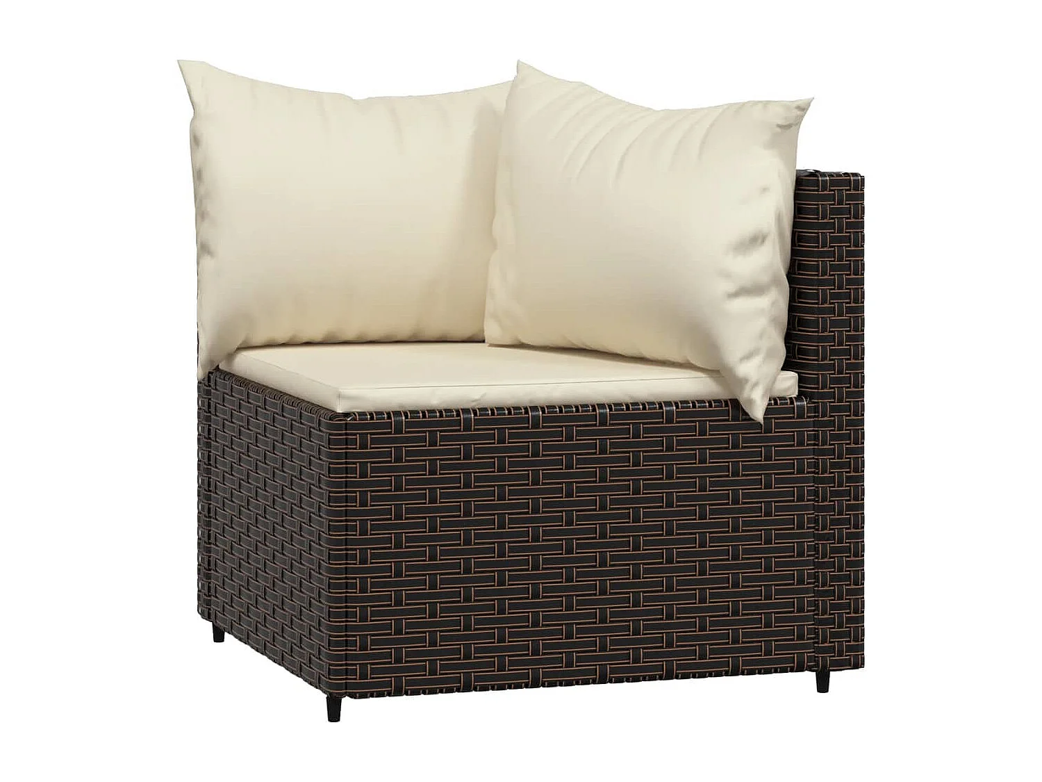 Canapés d'angle de jardin et coussins2pcs marron résine tressée REO67500