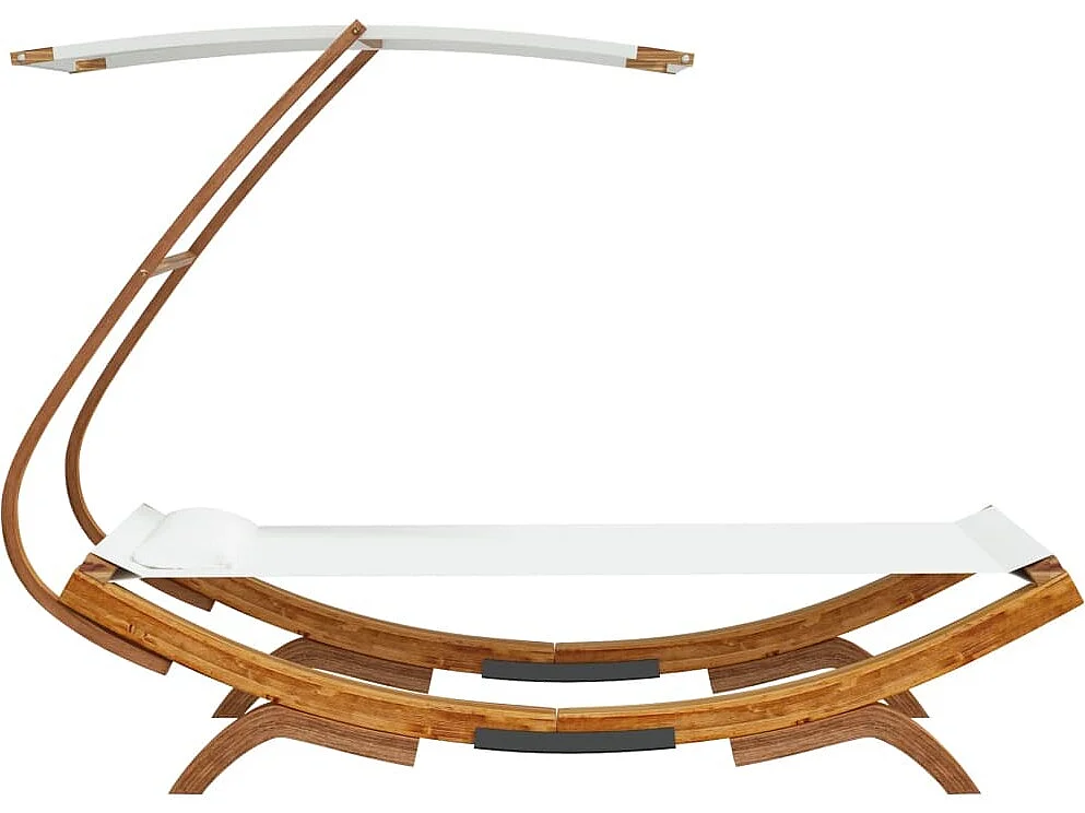 Canapé de jardin avec auvent 100x190x134 cm Bois courbé massif Crème REO85517