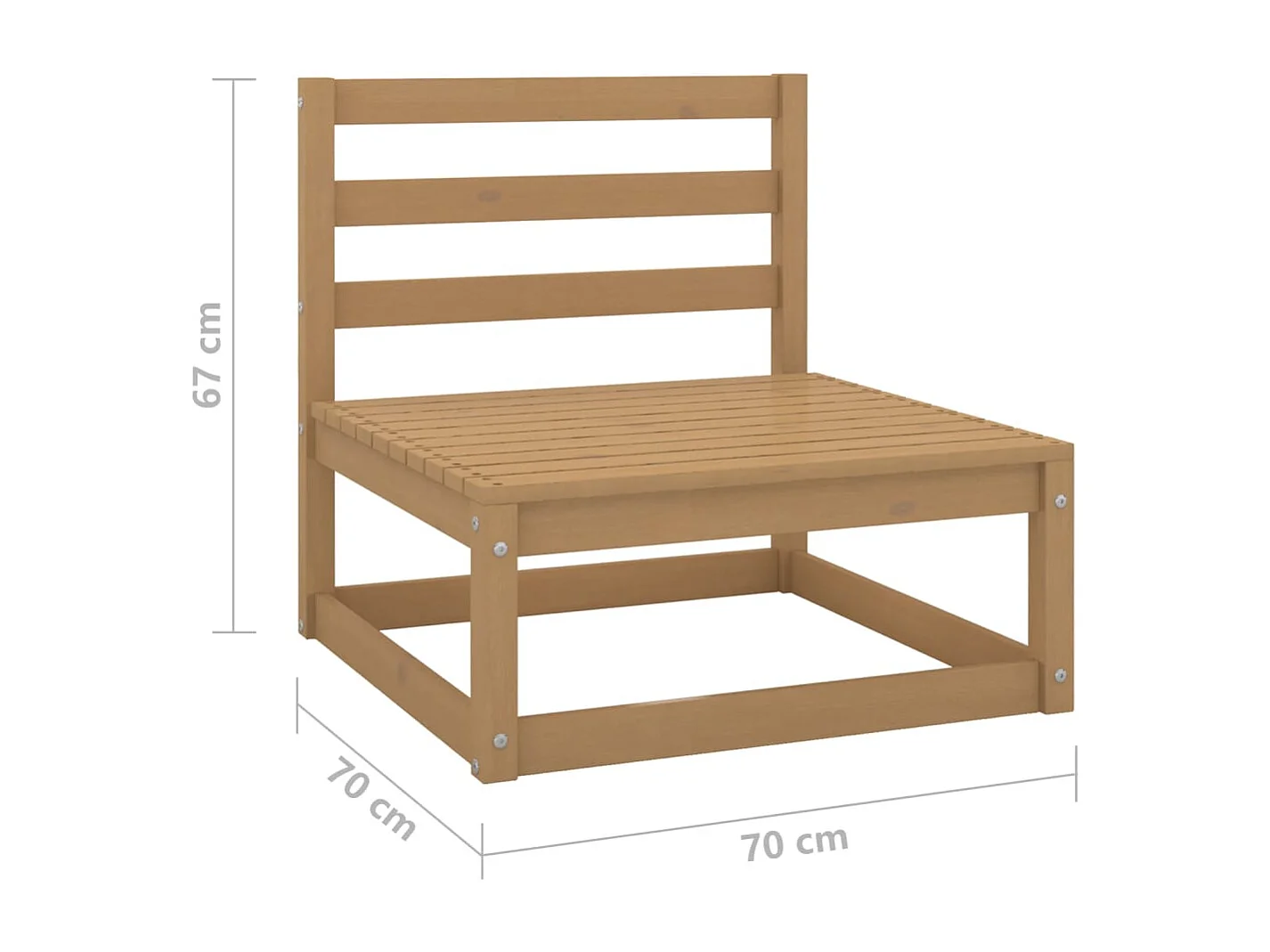 Canapé central de jardin Marron miel Bois de pin solide REO67926