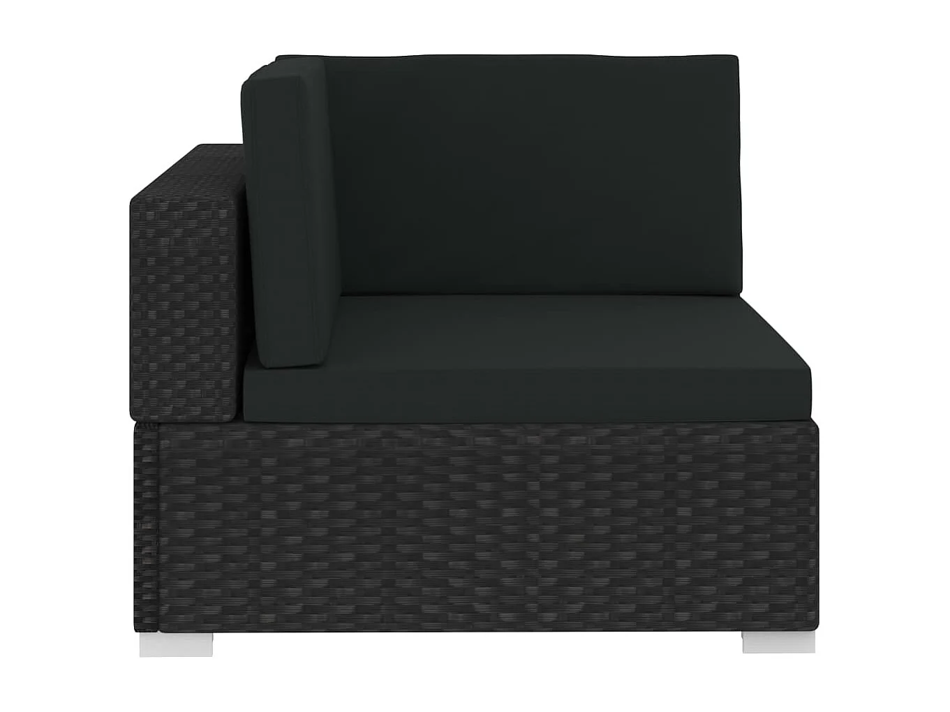 3-delige Loungeset met kussens poly rattan zwart NL924458