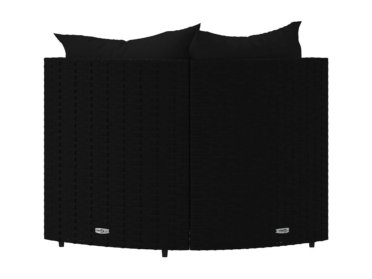Canapés d'angle de jardin et coussins 2pcs Noir Résine tressée REO24584