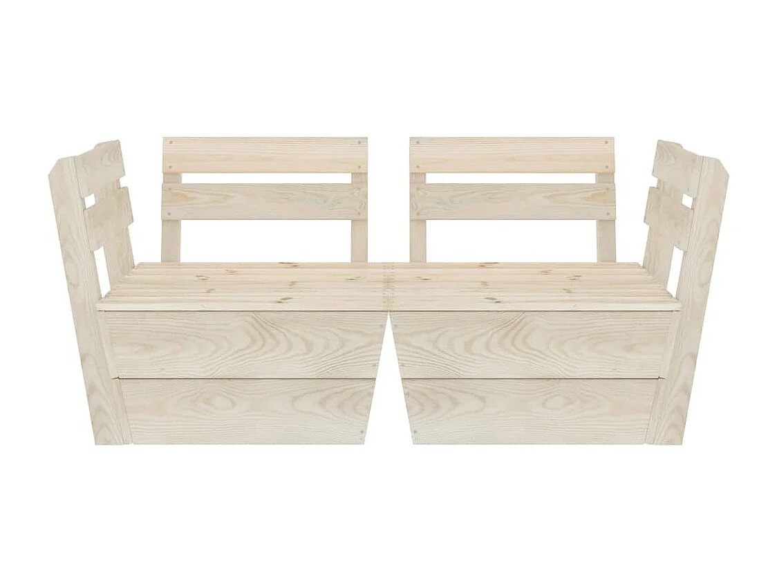 Canapé palette à 2 places de jardin Bois d'épicéa imprégné REO44448