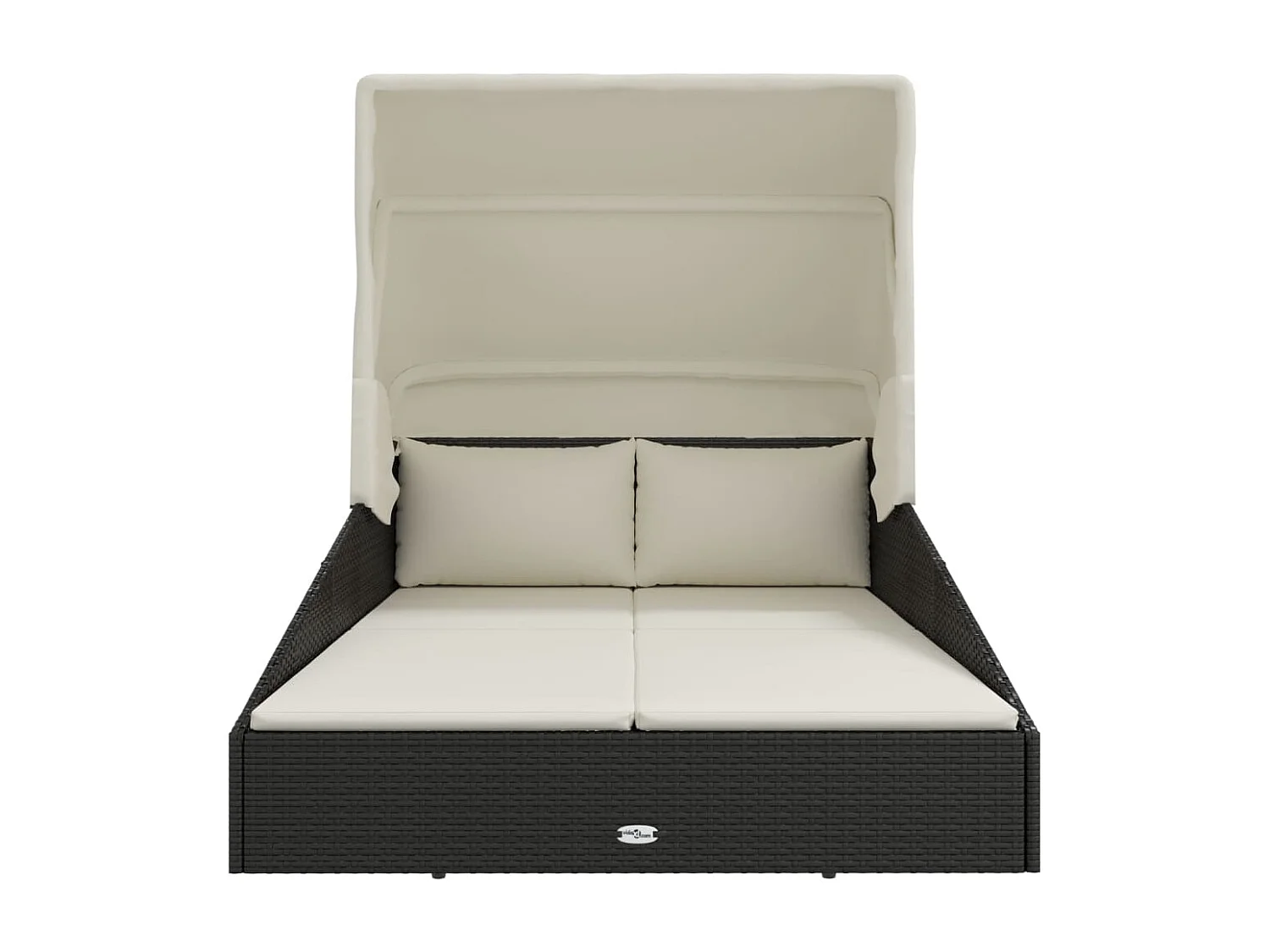 Canapé de jardin avec toit pliable noir 200x114x128 cm résine tressée REO16227