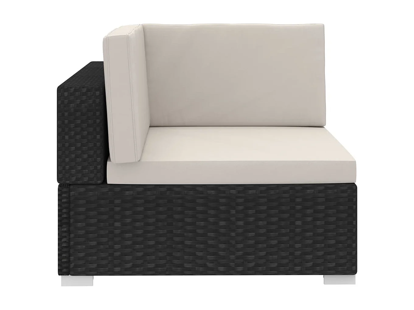 4-tlg. Garten-Sofagarnitur,Gartenmöbel-Set mit Auflagen Poly Rattan Schwarz -gkd330312