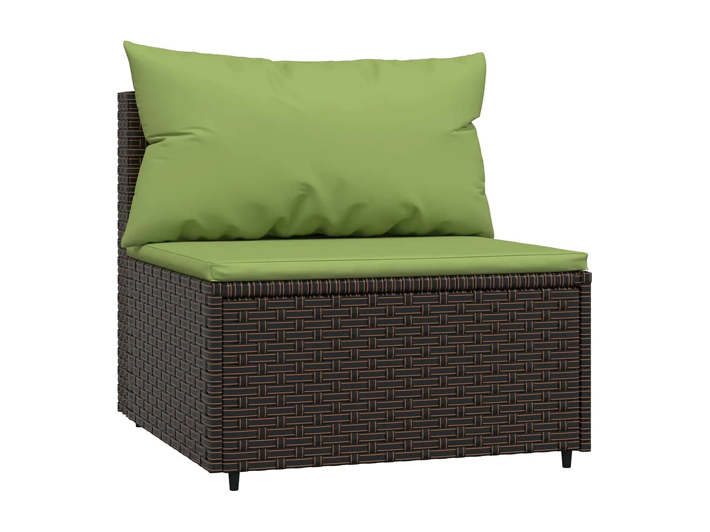 Tuinmiddenbanken met kussens 2 st poly rattan bruin NL665759