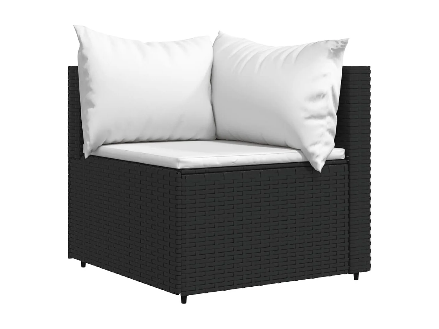4-delige Loungeset met kussens poly rattan zwart NL593954