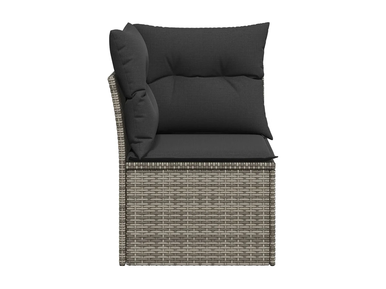 Canapé d'angle de jardin avec coussins gris résine tressée REO57443